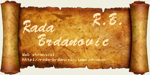 Rada Brdanović vizit kartica